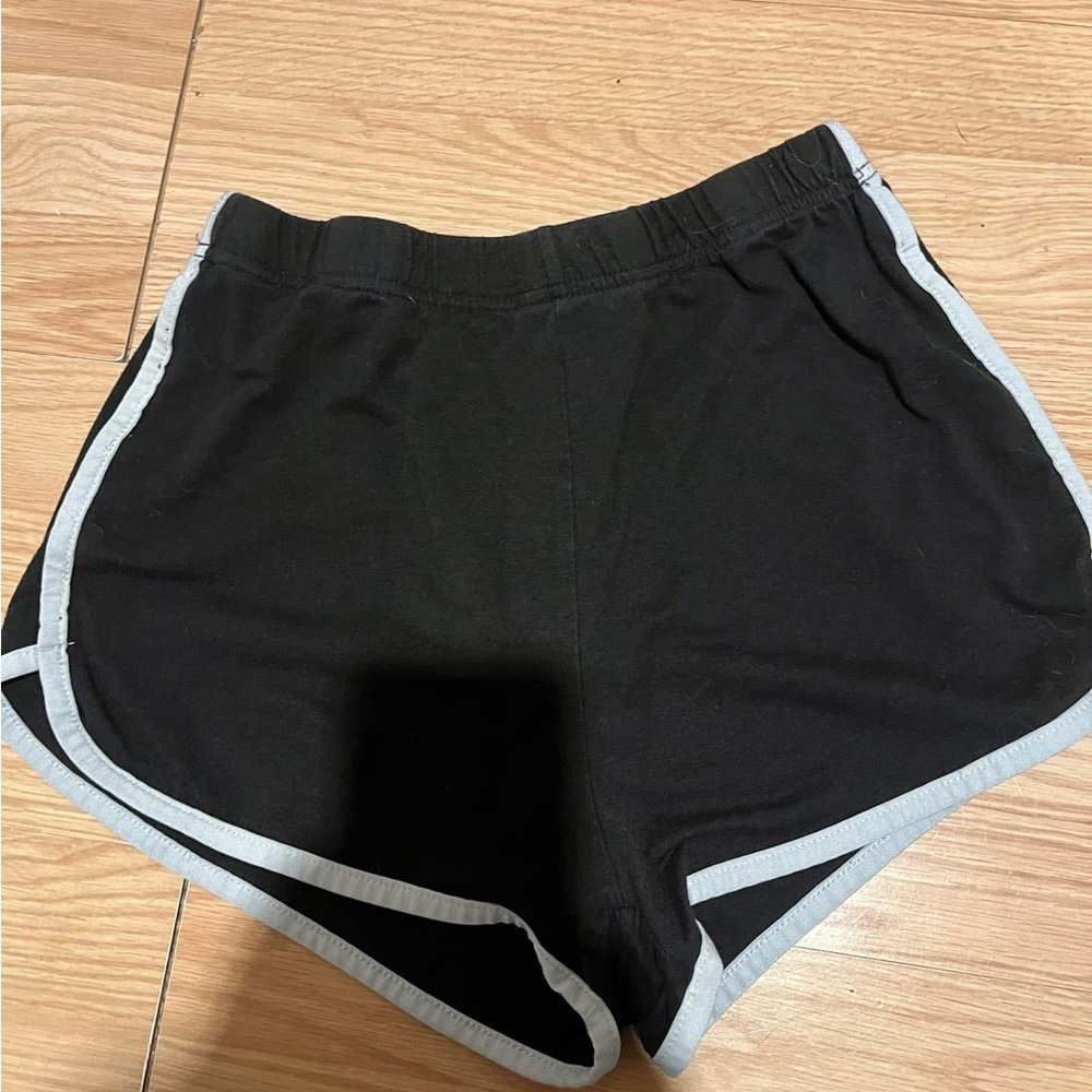Black Women's Shorts with Gray Trim